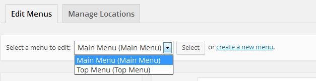 Register menu demo