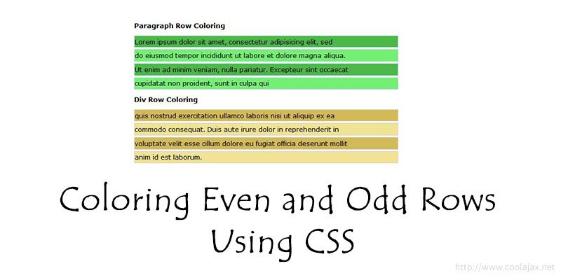 Coloring even and odd rows using css