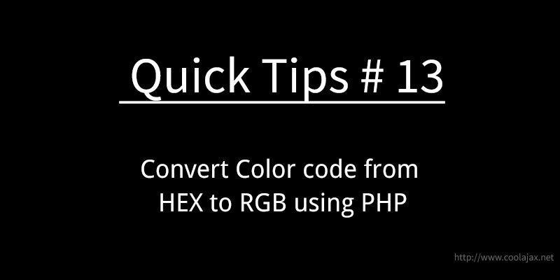 Convert Color code from HEX to RGB using PHP