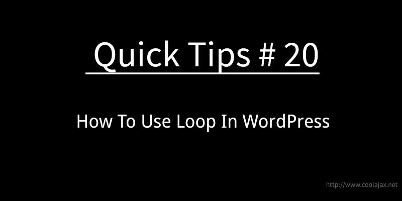 How to use loop in wordpress